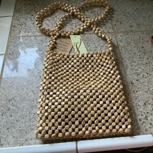 COLLECTION 18 Wooden Beaded Crossbody Purse